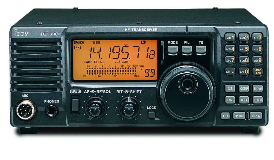  /Picture of an ICOM IC-718 amateur radio/ 